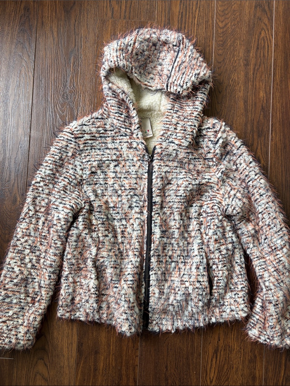 NWOT Hooded Jacket in Navy, Orange,  and Cream